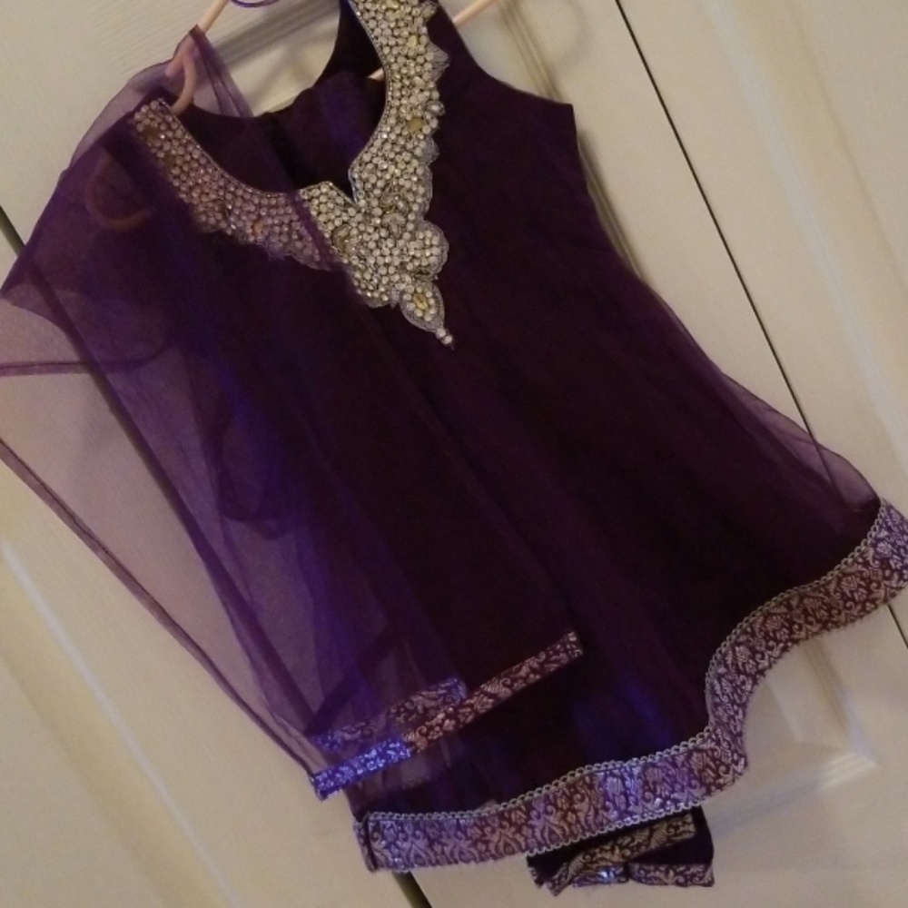 🌍NEW 🕌Stunning Girls 3Pc🕌 Salwar Churidar💜